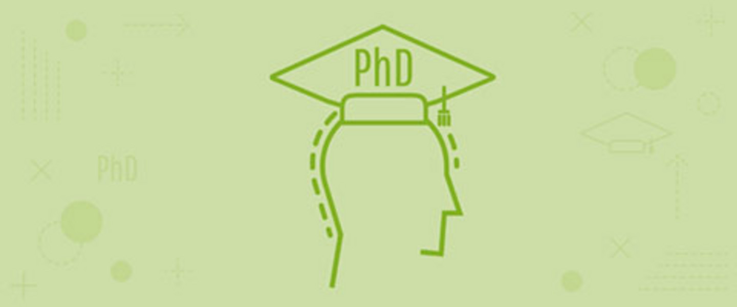 Pictogram: A person with a doctoral cap in profil