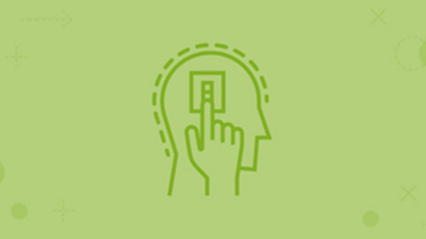 Pictogram: A person grabs a data socket on the head with one finger 